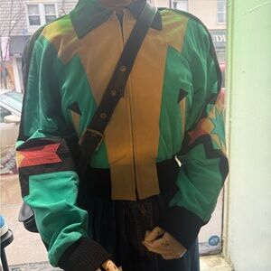 HOBO Multicolor Geometric Bomber Jacket